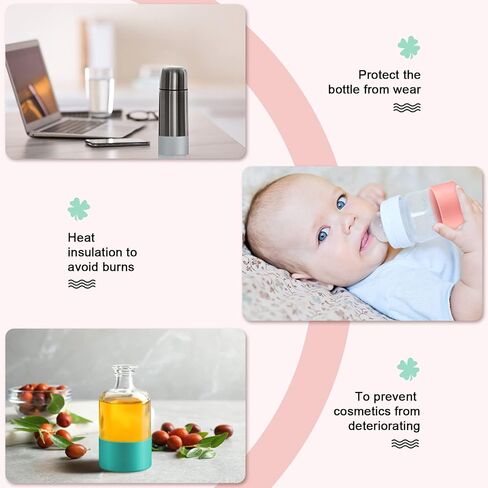 Honeydak 3 Pieces Silicone Sleeve Bottom Base Accessories for 16 oz Spray Bottles Anti Slip Cosmetic Spray Bottom Cover Washable Rubber Bottom Base for 12 to 24 oz Water Bottles (Black) in Saudi Arabia