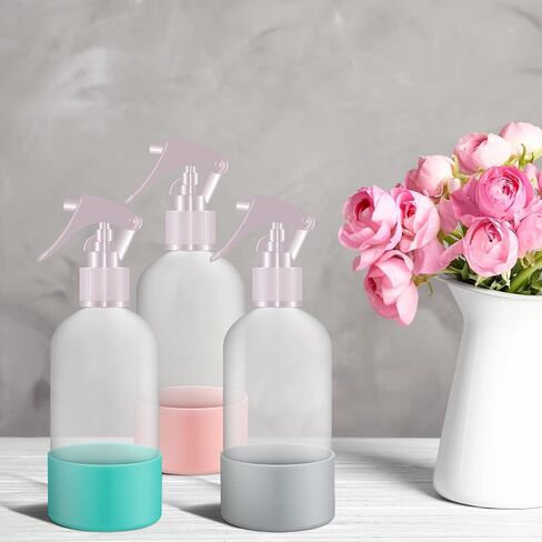 Honeydak 3 Pieces Silicone Sleeve Bottom Base Accessories for 16 oz Spray Bottles Anti Slip Cosmetic Spray Bottom Cover Washable Rubber Bottom Base for 12 to 24 oz Water Bottles (Black) in Saudi Arabia