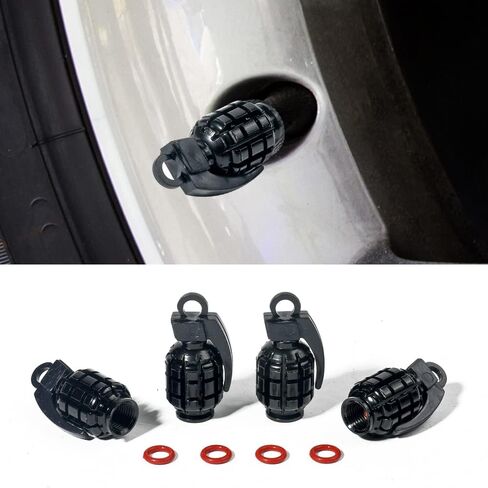 4 قطع من أغطية جذعية صمامات الألومنيوم، أغطية صمامات جذعية للإطارات، غطاء إطارات مقاوم للغبار، أغطية جذعية صمامات التصميم الإبداعي العالمي للسيارات والشاحنات والدراجات النارية وسيارات الدفع الرباعي والدراجات (فضي) in Kuwait