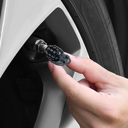 4 قطع من أغطية جذعية صمامات الألومنيوم، أغطية صمامات جذعية للإطارات، غطاء إطارات مقاوم للغبار، أغطية جذعية صمامات التصميم الإبداعي العالمي للسيارات والشاحنات والدراجات النارية وسيارات الدفع الرباعي والدراجات (فضي) in Kuwait