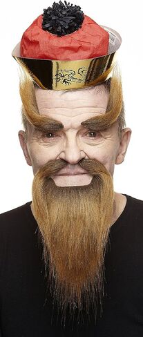 Mustaches Self Adhesive, Novelty, Shaolin Monk Fake Beard, Fake Mustache and Fake Eyebrows, White Color in Saudi Arabia