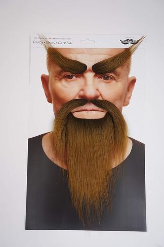 Mustaches Self Adhesive, Novelty, Shaolin Monk Fake Beard, Fake Mustache and Fake Eyebrows, White Color in Saudi Arabia