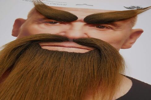 Mustaches Self Adhesive, Novelty, Shaolin Monk Fake Beard, Fake Mustache and Fake Eyebrows, White Color in Saudi Arabia