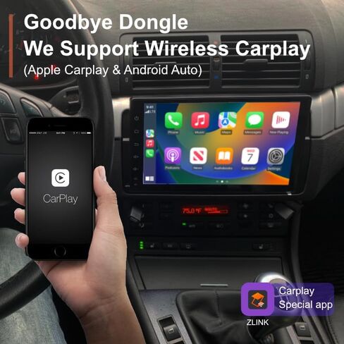 راديو AMASE AUDIO Android 12 Octa Core 6+128GBC ar، Carplay Android Auto، DSP+، 1 Din متوافق مع BMW E46 3 Series 1999-2004، شاشة لمس 9 بوصات، يدعم WiFi Bluetooth 5.0 in Kuwait