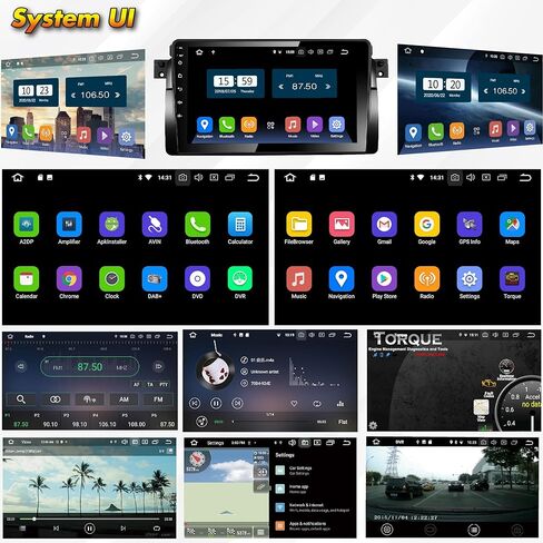 راديو AMASE AUDIO Android 12 Octa Core 6+128GBC ar، Carplay Android Auto، DSP+، 1 Din متوافق مع BMW E46 3 Series 1999-2004، شاشة لمس 9 بوصات، يدعم WiFi Bluetooth 5.0 in Kuwait