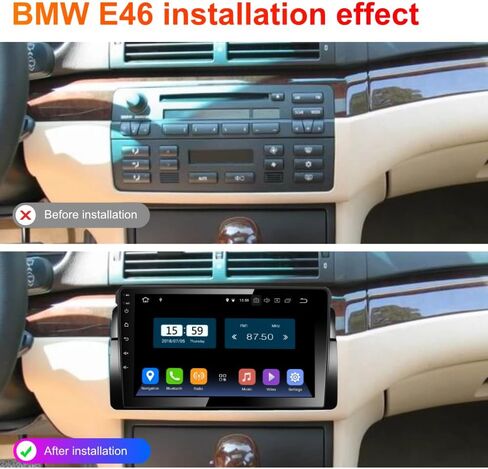 راديو AMASE AUDIO Android 12 Octa Core 6+128GBC ar، Carplay Android Auto، DSP+، 1 Din متوافق مع BMW E46 3 Series 1999-2004، شاشة لمس 9 بوصات، يدعم WiFi Bluetooth 5.0 in Kuwait