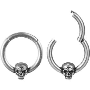 PUNKYOUTH 1 Pair 8G Ear Hangers Hoop Dangle Gauges Ear Plugs and Tunnels Retro Brass Punk Cool Snap Lightweight Stretcher Expander Piercings Kit 3mm