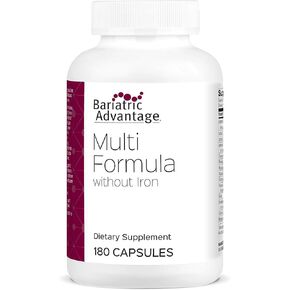 Bariatric Advantage Multi Formula Without Iron, High Potency Daily Multivitamin for Bariatric Surgery Patients with 22 Essential Vitamins and Nutrients - 540 Capsules