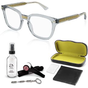 Gucci GG0184O Square Shape Eyeglasses + Bundle with eSHADES Luxury Eyewear Kit