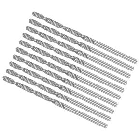 CoCud Micro Drill Bits, 0.75mm Drill Diameter 30mm Total Length, 6542 High Speed Steel Fully Ground Twist Drill Bit - (Applications: for Copper Metal Wood), 10-Pieces