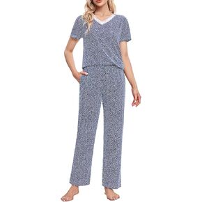 IZZY + TOBY Button Up Pajama Set for Women Long Sleeve Pajama Set Sleepwear Fall Clothes Pink XXL