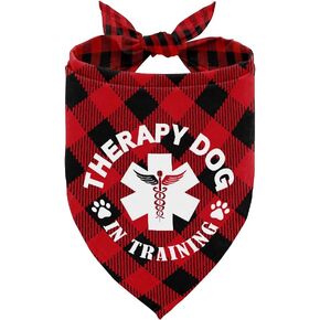 Dog Bandana, Therapy Dog in Training Dog Bandana, Dog Scarf Classical Plaid Printing, Dog Scarf Accessories, Dog Bandana Pet Scarf, Pet Scarf, Pet Scarf Accessories, Dog Bandana Gift (J12)