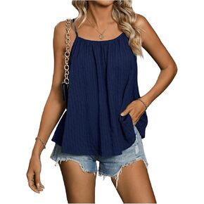 SweatyRocks Women's Spaghetti Strap Backless Tank Sleeveless Loose Cami Tops