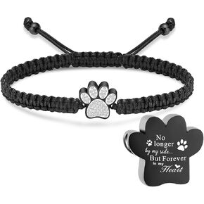 zeqingjw Urn Bracelet for Ashes Pendant Paw Print Pet Cremation Bangle Bracelet Memorial Keepsake Jewelry for Pet/Dog's/Cat's Ashes