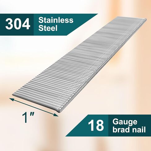18 Gauge Brad Nails 304 Stainless Steel 18 GA Nail Gun Nails Assorted and Small Finishing Nails for Pneumatic, Electric Brad Nailer (3/4 inch) in Saudi Arabia