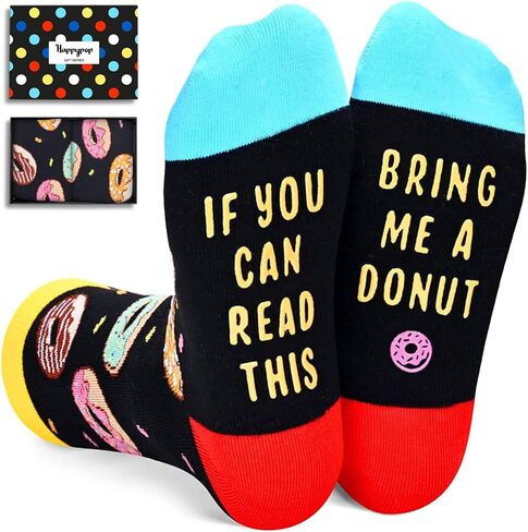 HAPPYPOP Kid's Funny Ice Cream Novelty Gifts Bring Me Socks, Ice Cream Blue, 7-12 Years, Ice Cream Blue, 7-12 Years in Kuwait