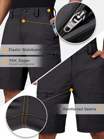 Men's Outdoor Ripstop Cargo Shorts Golf Quick Dry Hiking Fishing Tactical Work Shorts with Pockets in Kuwait