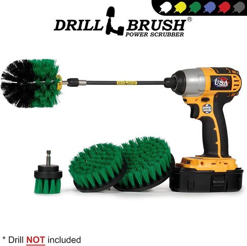 Wire Brush Alternative Nylon Drill Brush Set with Extension -BBQ Brush- Concrete - Graffiti Eraser - Cordless Electric Cleaning Brush for Household Cleaning Supplies - Scrub Brushes for Cleaning Grill in Saudi Arabia
