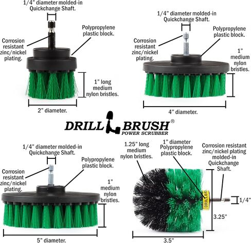 Wire Brush Alternative Nylon Drill Brush Set with Extension -BBQ Brush- Concrete - Graffiti Eraser - Cordless Electric Cleaning Brush for Household Cleaning Supplies - Scrub Brushes for Cleaning Grill in Saudi Arabia