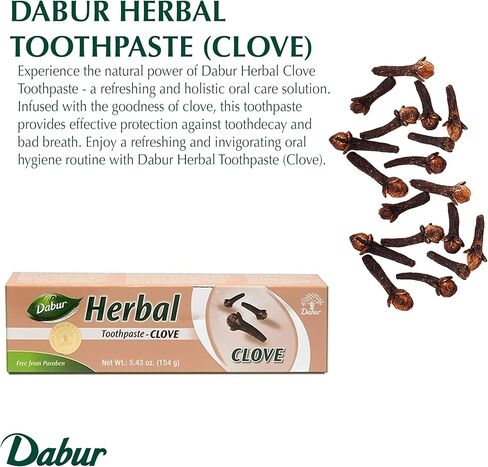 معجون أسنان دابر الطبيعي - العناية العشبية المنعشة لصحة الفم - يعزز الأسنان واللثة النظيفة والصحية - ارفع روتين نظافة الفم بابتسامة - خالي من البارابين - غني بالنيم - 100 مل in Kuwait