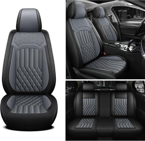 Universal Car Seat Covers Full Set, Leather Waterproof and Wear-Resistant Split Car Seat Cushions, 5 Seats Car Seat Cover Fit for Most Sedans SUV Pick-Up Truck (FullSet-BLACKNEW) in Saudi Arabia