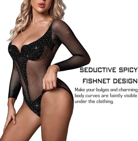 Lingerie sexy women’s lingerie bodysuit exotic naughty set for women mesh sexy Black Teddy babydoll Universal size… in Saudi Arabia