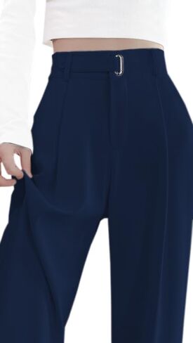Betusline Women's Wide Leg Long Dress Pants High Waisted Business Straight Casual Office Trousers, 1#Grey, X-Small in Saudi Arabia