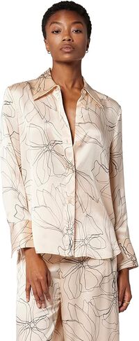 Equipment womens Leona Top in Shifting Sand and True Black Blouse in Saudi Arabia