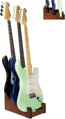 حامل جيتار متعدد، 3 حوامل، موفر للمساحة، حامل جيتار أرضي للعرض الأمامي، حامل جيتار متعدد مبطن للمنزل، الاستوديو، المسرح، GS-1 (جيتار كهربائي فقط) in Kuwait