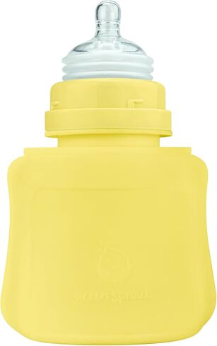 green sprouts Sprout Ware Baby Pocket Made from Silicone and Plants (8 oz.), Non-Toxic Silicone Plant-Based Plastic Baby Pocket Without BPA, BPS, BPF - Yellow in Saudi Arabia