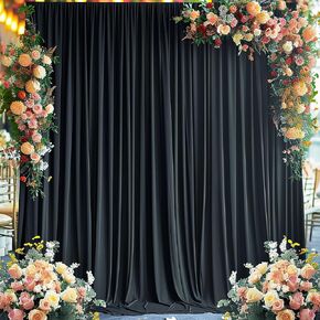 10ft × 10ft ستارة خلفية بيضاء للحفلات سميكة البوليستر الأبيض ستائر الزفاف لوحات الساتان الستائر الديكور الخلفي قطرة القماش للتصوير الفوتوغرافي استحمام الطفل حفلة عيد ميلاد