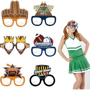 Estivaux 12 PCS Super Football Bowl Eyeglasses Fancy American Football Eyewear Touch Down Eyeglasses Sports Themed Photo Props for Football Game Party Favor Supplies
