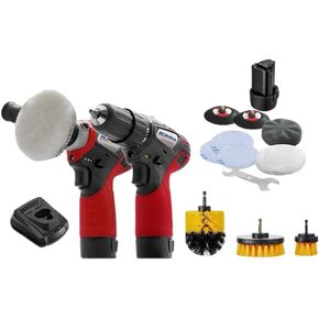ACDelco G12 Series 12V Cordless 3" Mini Polisher Tool Set with 2 Li-ion Batteries, Charger, and Accessory Kit, ARS1212