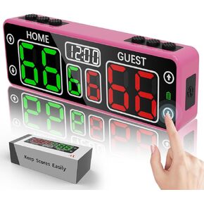 2023 Upgraded Digital Scoreboard with Countdown Timer, Magnetic LED Portable Scoreboard with Button, Wireless Battery Powered Scoreboard, Cornhole Score Keeper Electronic Scoreboard for Outdoor