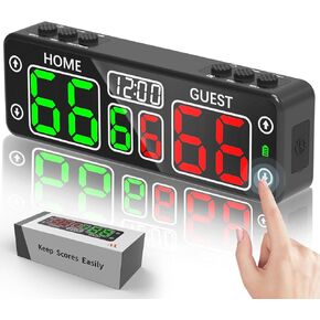 2023 Upgraded Digital Scoreboard with Countdown Timer, Magnetic LED Portable Scoreboard with Button, Wireless Battery Powered Scoreboard, Cornhole Score Keeper Electronic Scoreboard for Outdoor