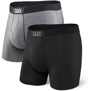 SAXX Men's Underwear - ULTRA Boxer Briefs with Built-In BallPark Pouch Support – Pack of 2, Racer Blue/Black, Medium