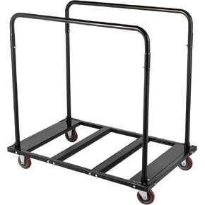 VEVOR Folding Table Cart, 1800 LBS Heavy Duty Table Trolley with 5" Swivel Wheels, Black Desk Trolley for Garage, Home, Warehouse, Party Event Hotel Furniture 10 Table Capacity