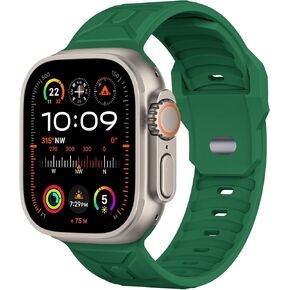 Tighesen Sport Bands Compatible with Apple Watch Band Ultra 2/Ultra SE Series 9/8/7/6/5/4/3/2/1 49mm 45mm 44mm 42mm for Women/Men Silicone iWatch Band (49mm/45mm/44mm/42mm, Abyss Blue)