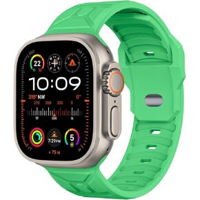 أحزمة Tighesen الرياضية متوافقة مع Apple Watch Band Ultra 2/Ultra SE Series 9/8/7/6/5/4/3/2/1 49 مم 45 مم 44 مم 42 مم للنساء/الرجال سوار iWatch من السيليكون (49 مم/45 مم/44 مم/42 مم) ، كلاين بلو)
