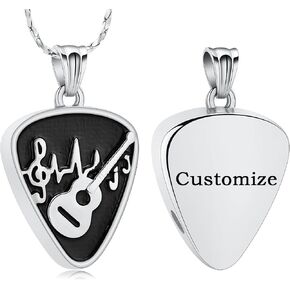 Guitar Urn Necklace for Ashes Music Guitar Memorial Keepsake Pendants Necklace Guitarist Music Lover Cremation Jewelry for Ashes Pendant
