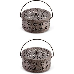 2 Black Mosquito Coil Holders - Incense Coil Burner - Indoor Outdoor Camping Use Portable Coil Holder - Incense Burner Holder 6 Inches Diameter
