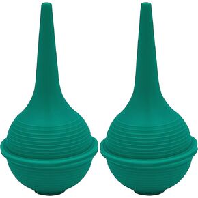 2pk Sterile Ear Syringe 3oz / 90ml Green Rubber Bulb for Washing & Wax Removal