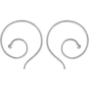 Boma Jewelry Sterling Silver 1 Inch Spiral Pull Through Hoop Earrings