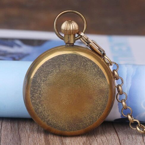 Tiong Vintage Copper Design Hand Winding Mechanical Pocket Watch Mens Watches in Kuwait