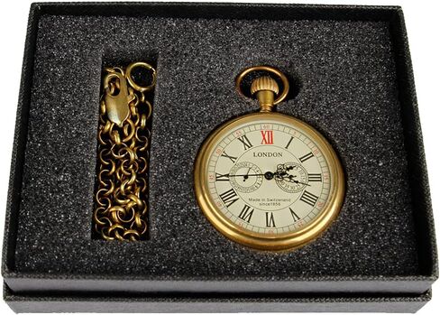 Tiong Vintage Copper Design Hand Winding Mechanical Pocket Watch Mens Watches in Kuwait