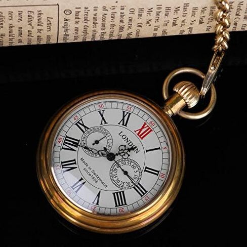 Tiong Vintage Copper Design Hand Winding Mechanical Pocket Watch Mens Watches in Kuwait