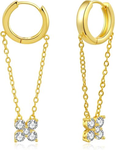 Chain Earrings for Women Gold Chain Earrings Handpicked 14k gold stud earrings Jewelry Gifts in Saudi Arabia