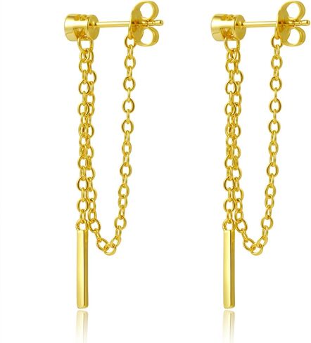 Chain Earrings for Women Gold Chain Earrings Handpicked 14k gold stud earrings Jewelry Gifts in Saudi Arabia