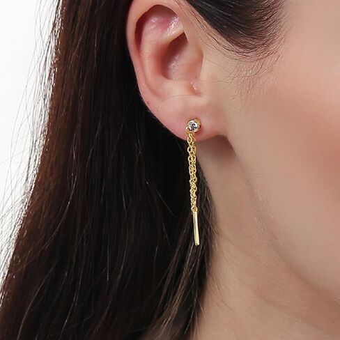 Chain Earrings for Women Gold Chain Earrings Handpicked 14k gold stud earrings Jewelry Gifts in Saudi Arabia