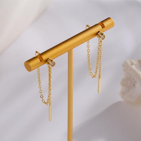 Chain Earrings for Women Gold Chain Earrings Handpicked 14k gold stud earrings Jewelry Gifts in Saudi Arabia